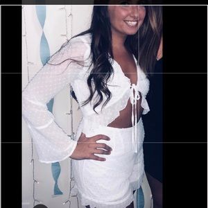 White long sleve romper